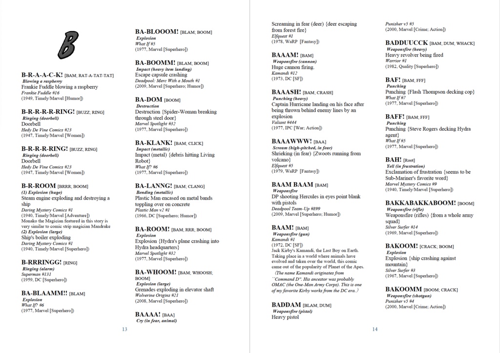 The Comic Book Sound Effect Dictionary (English Version)