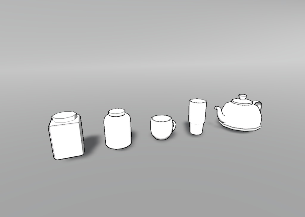 【VRChat】漫画のようなモノクロ家具セット(15点)