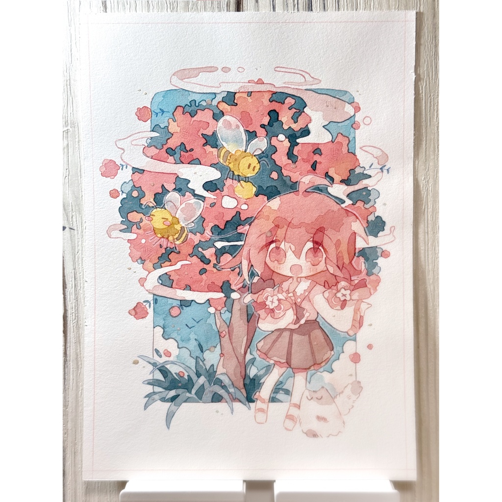 水彩原画「サルスベリ」