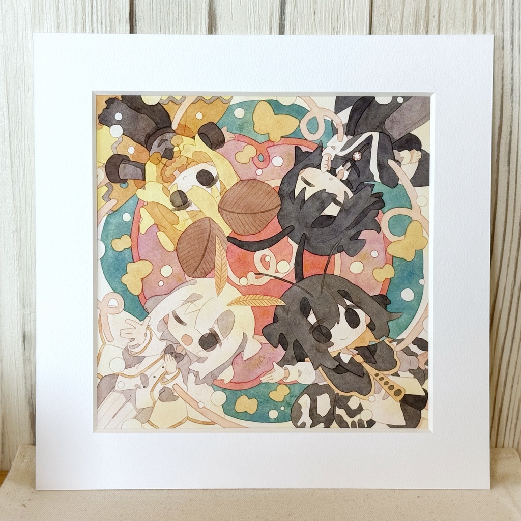 マット付き原画「はねっこもふズ」