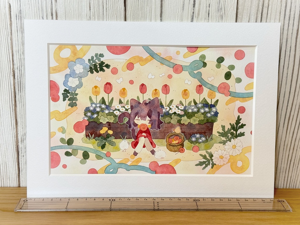 マット付き原画「ぽかぽかひとやすみ」