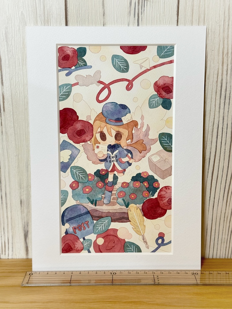 マット付き原画「郵便屋さん」