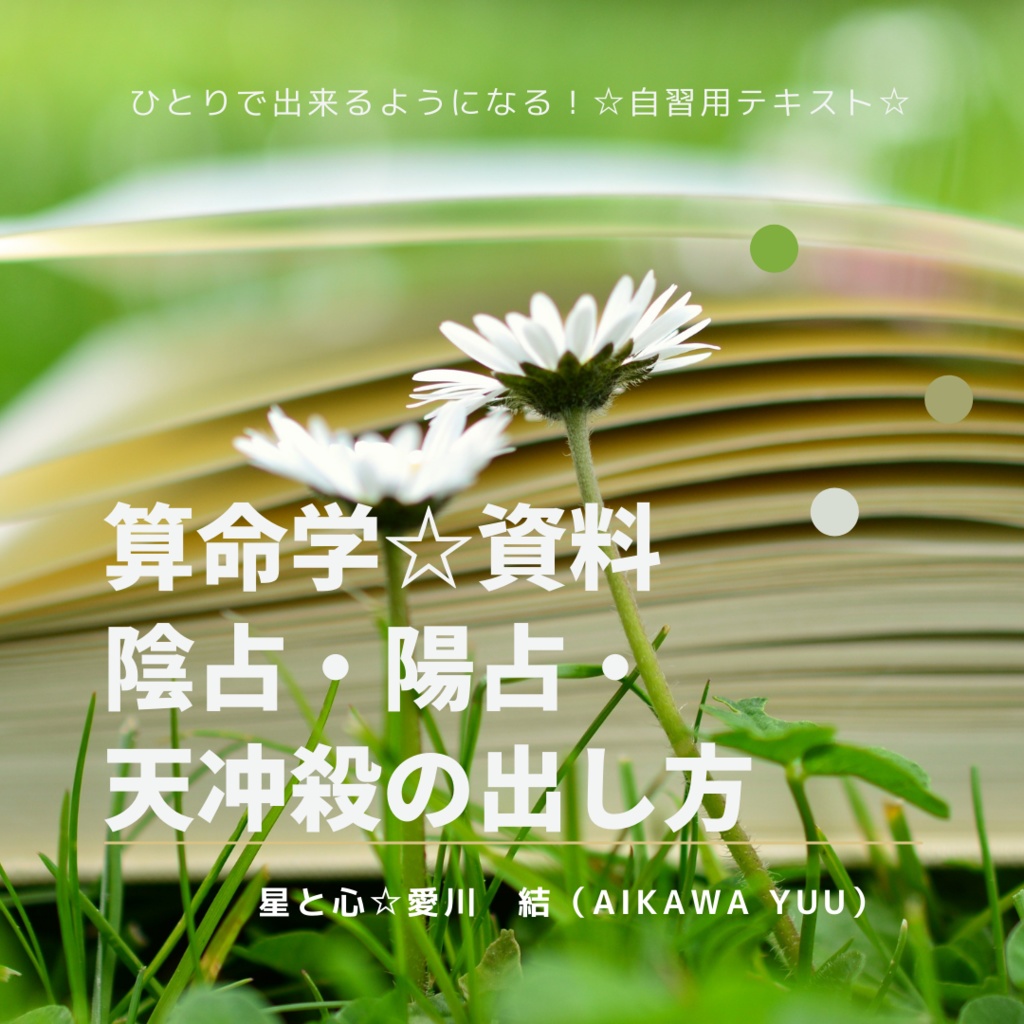 4, 算命学(資料)陽占・陰占・天冲殺の出し方 2022年版 ※DL商品です