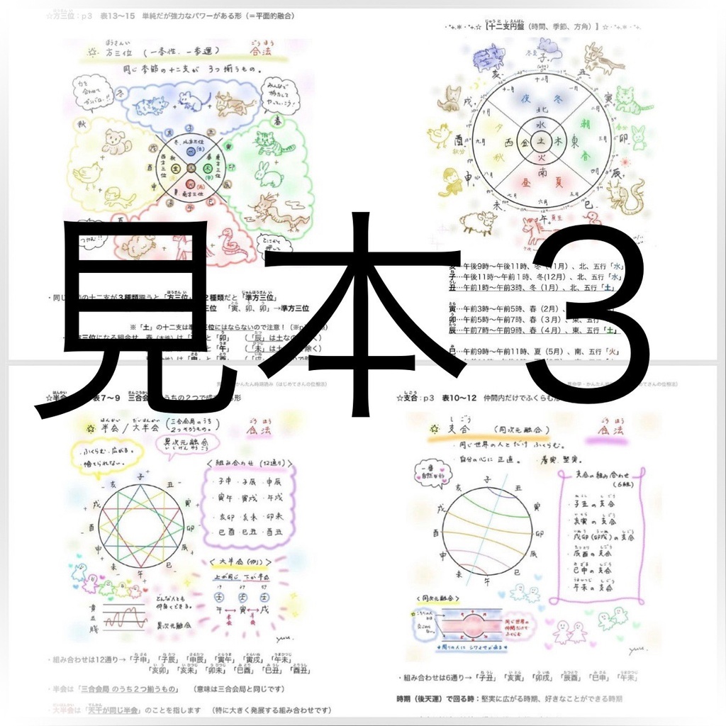 5、算命学・かんたん時期読み(はじめてさんの位相法)☆自分で記入して簡単な時期読みが出来る! ※DL商品です