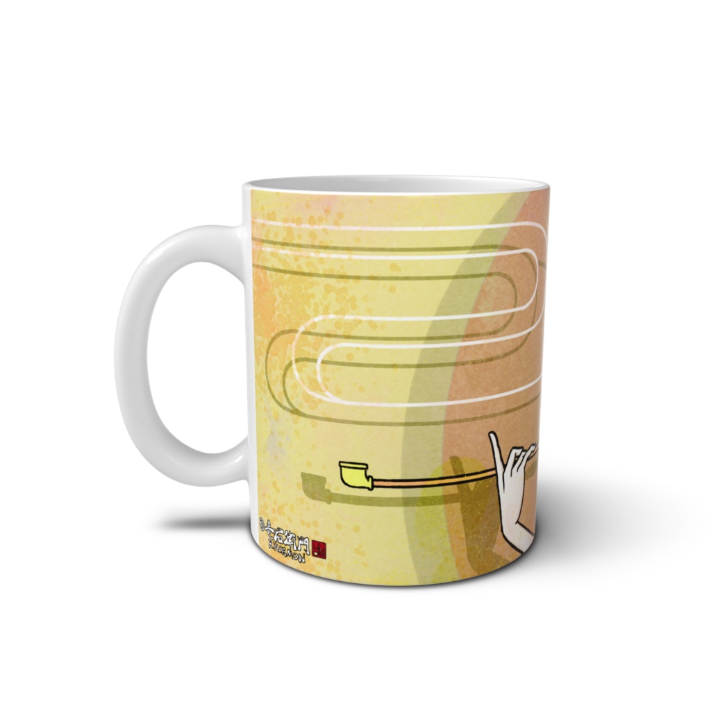 紅格子(白)マグカップ