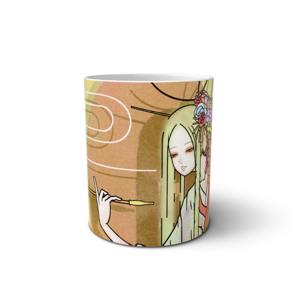 紅格子(白)マグカップ