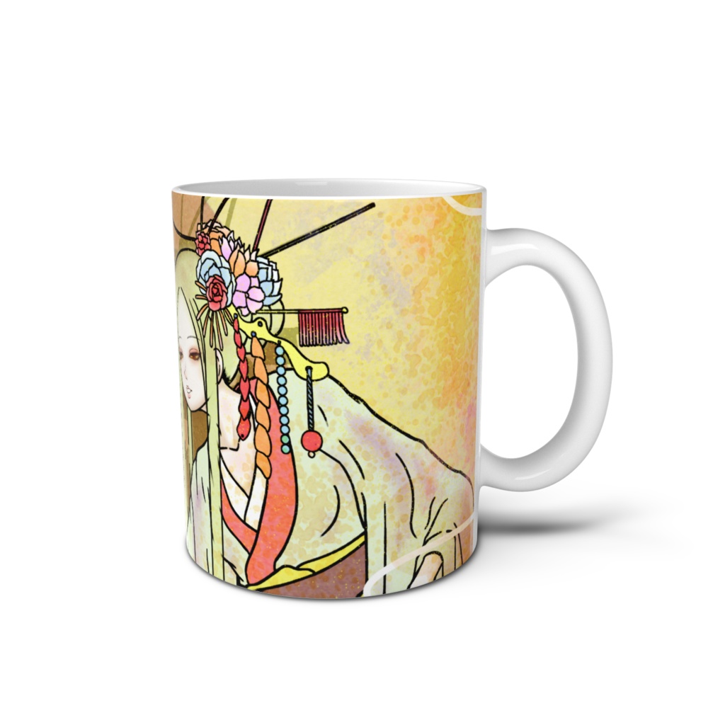 紅格子(白)マグカップ