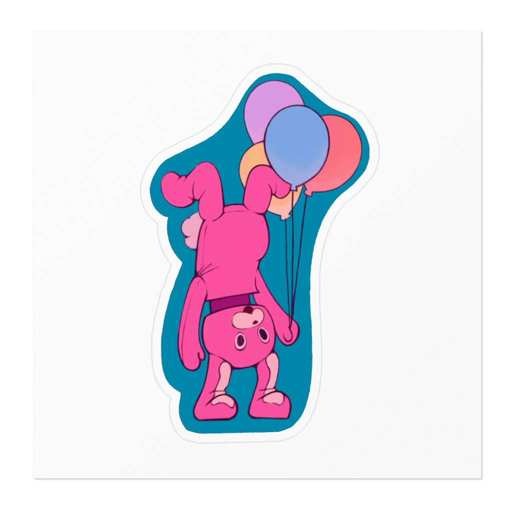 うさぎ着ぐるみステッカー