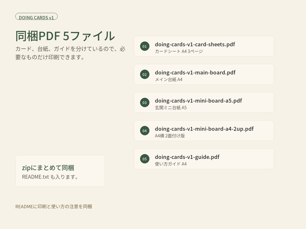 できたが見える することカード