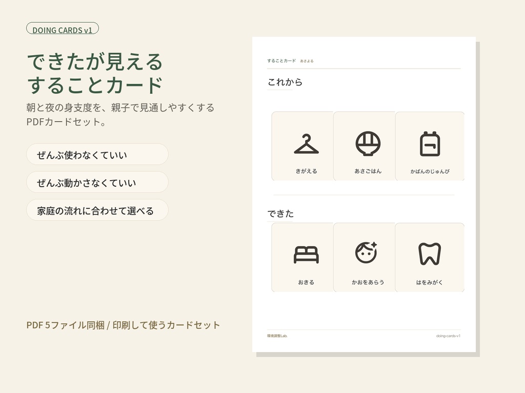 できたが見える することカード