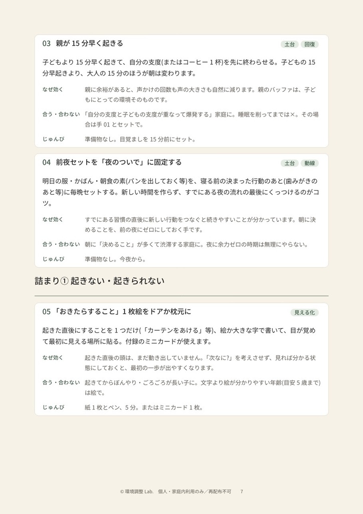 環境調整プログラム 朝+夜セット —「早くして」と「早く寝なさい」を減らす14日間×2冊