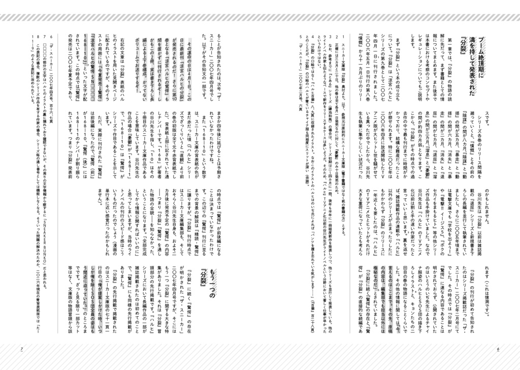 精読・涼宮ハルヒの分裂 ~非公式考察本シリーズvol.9~