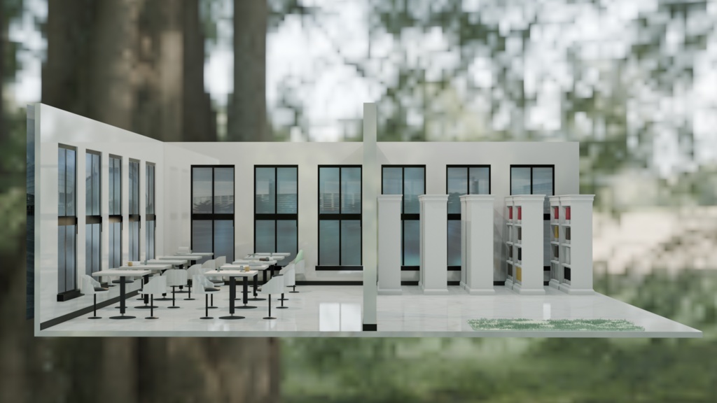 【3D背景素材】モダンな部屋シーンセット