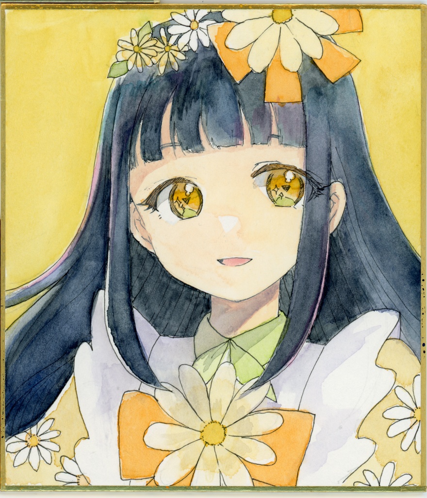 【水彩】鈴風つむぎ　寸松庵色紙イラスト