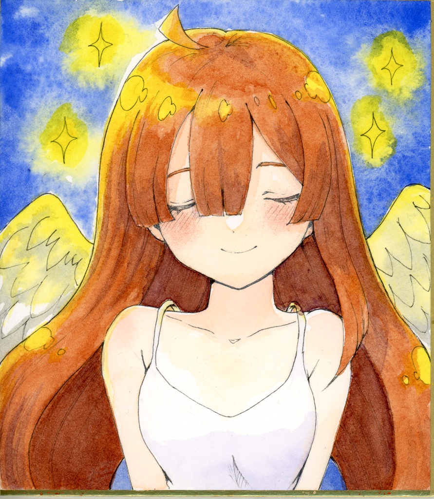 【水彩画】虹ノ咲だいあ　寸松庵色紙イラスト