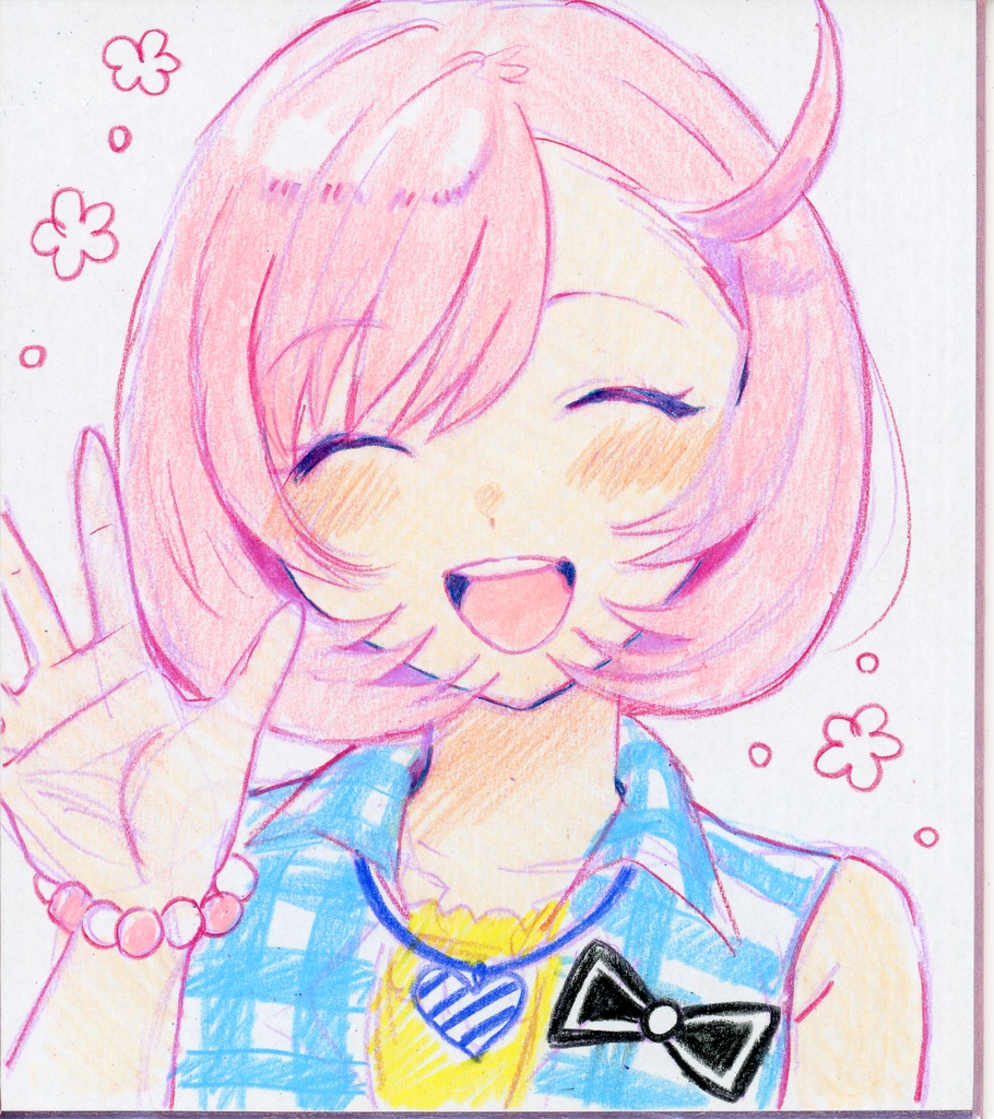 【色鉛筆】彩瀬なる　寸松庵色紙イラスト
