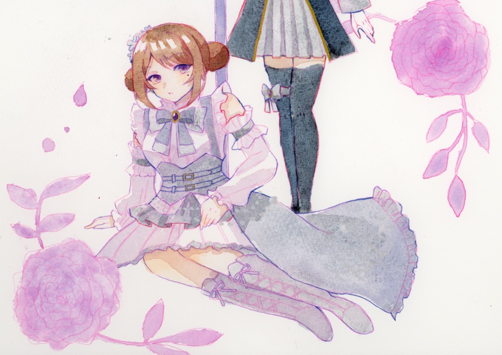 【水彩画】紫藤サナ　B5　イラスト