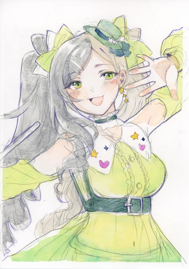 【水彩画・ラフ】東坂ミオ　B5　イラスト