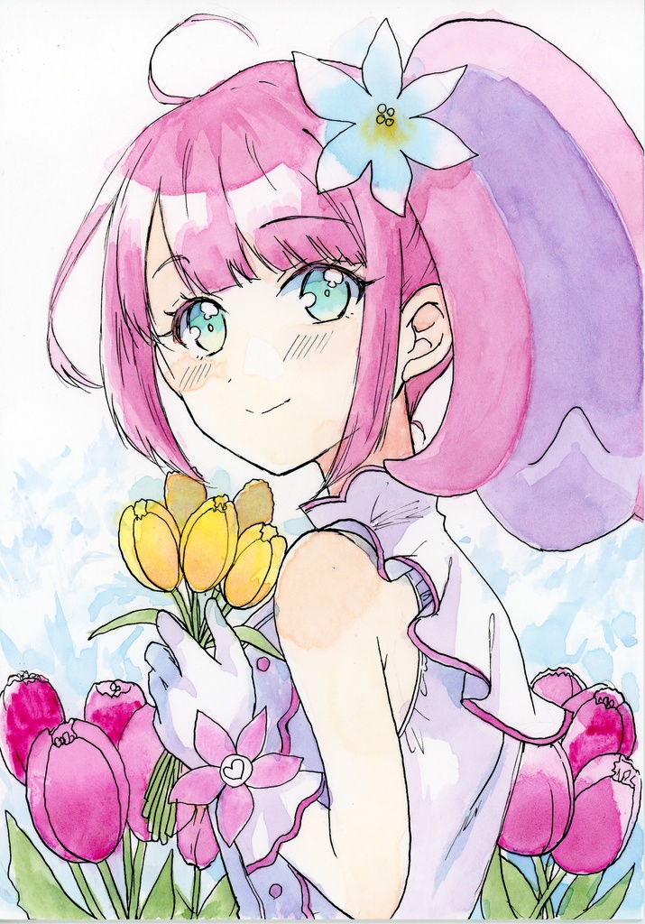 【水彩画】かのん　イラスト
