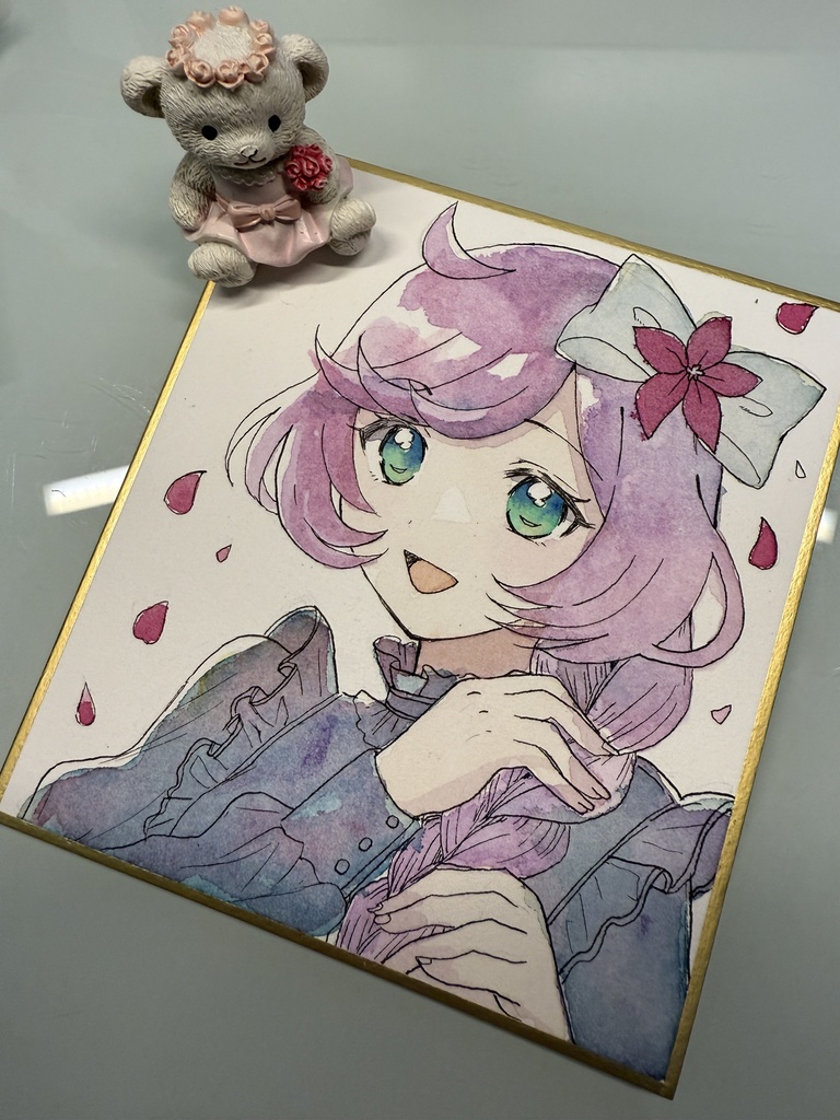 【水彩画】真中らぁら　みつあみ　イラスト