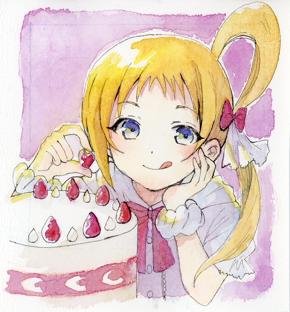 【水彩画】【リクエスト1枚追加】福原あん イラスト