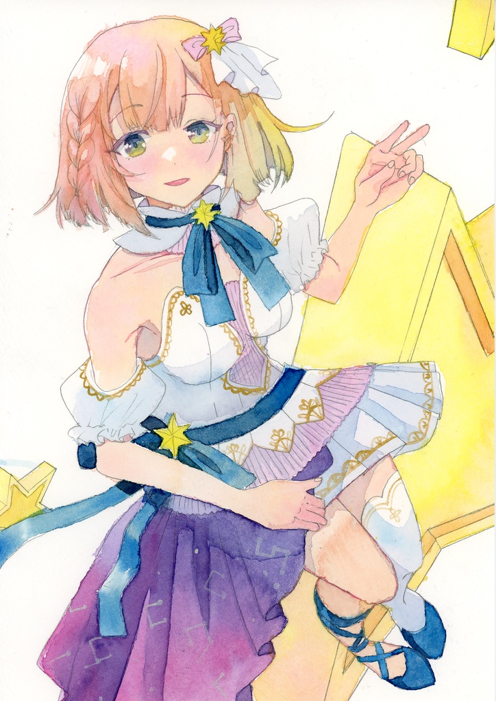 【水彩画】星北ヒナノ　B5　イラスト