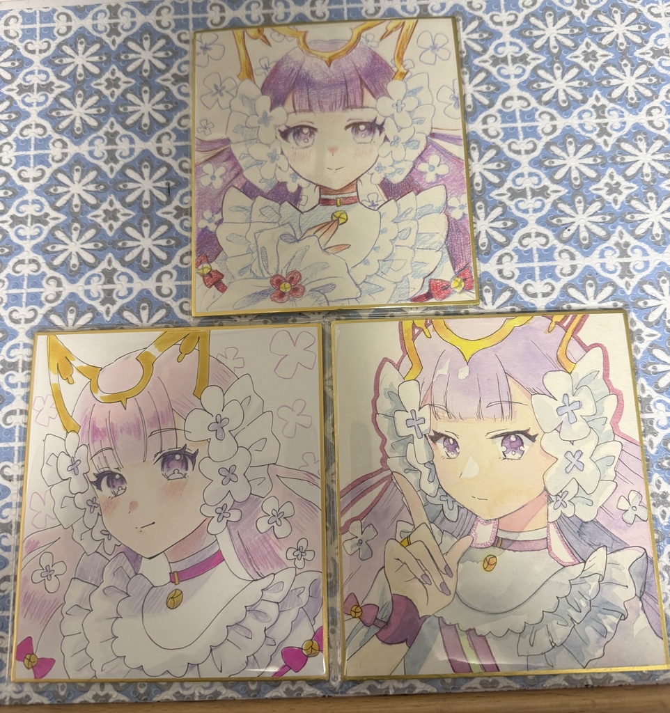 【原画色紙】風花りり／プリンセスネージュ　色紙イラスト