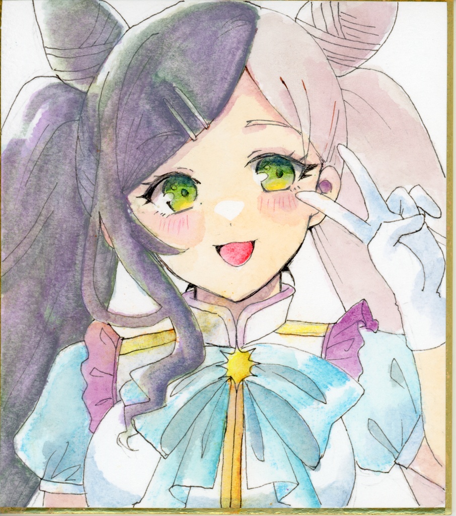 【原画色紙】東坂ミオ　寸松庵色紙イラスト