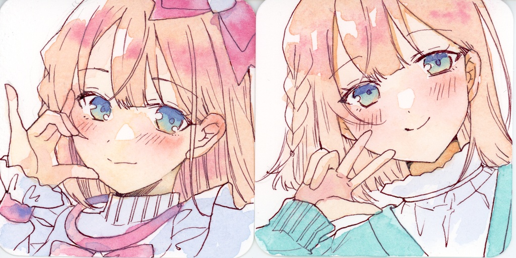 【水彩画】星北ヒナノ　イラスト２枚
