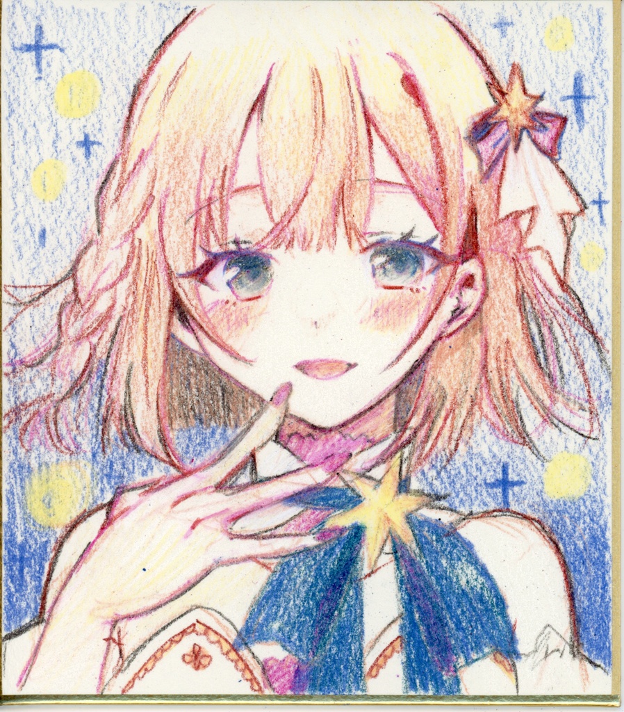 【色鉛筆】星北ヒナノ　寸松庵色紙原画イラスト