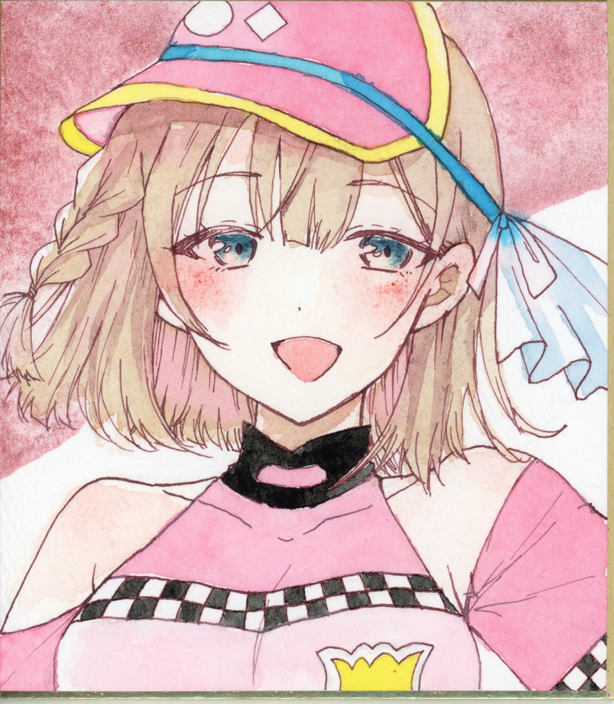 【水彩画】星北ヒナノ　寸松庵色紙原画イラスト