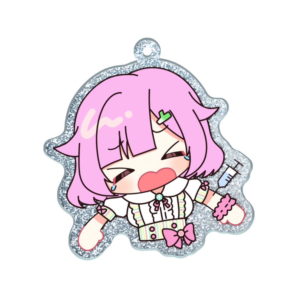 注射怖い！ねぎまちゃん（ラメラメ仕様）