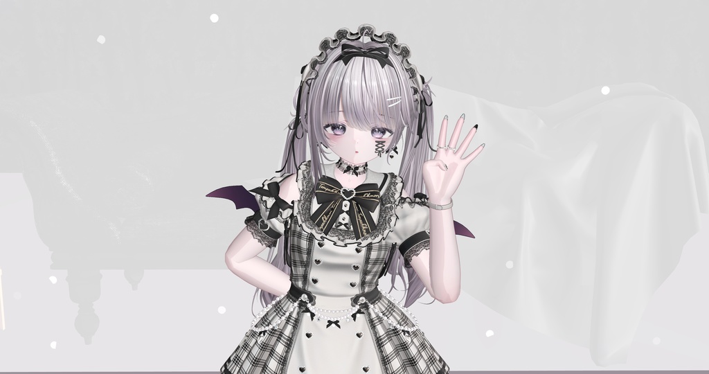 片手ダブルピース