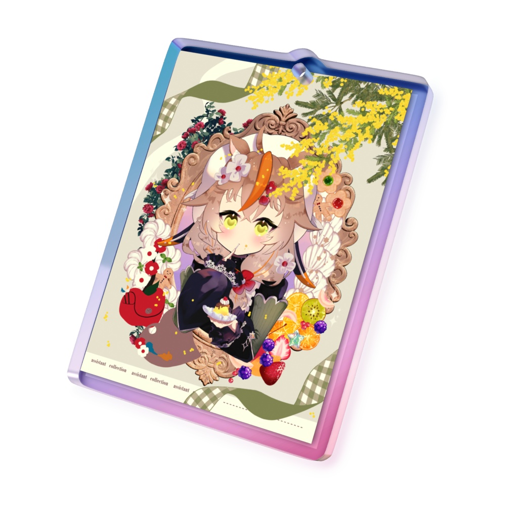 【オーロラアクリルキーホルダー】助手（仮）ちゃん【50×50（㎜）】