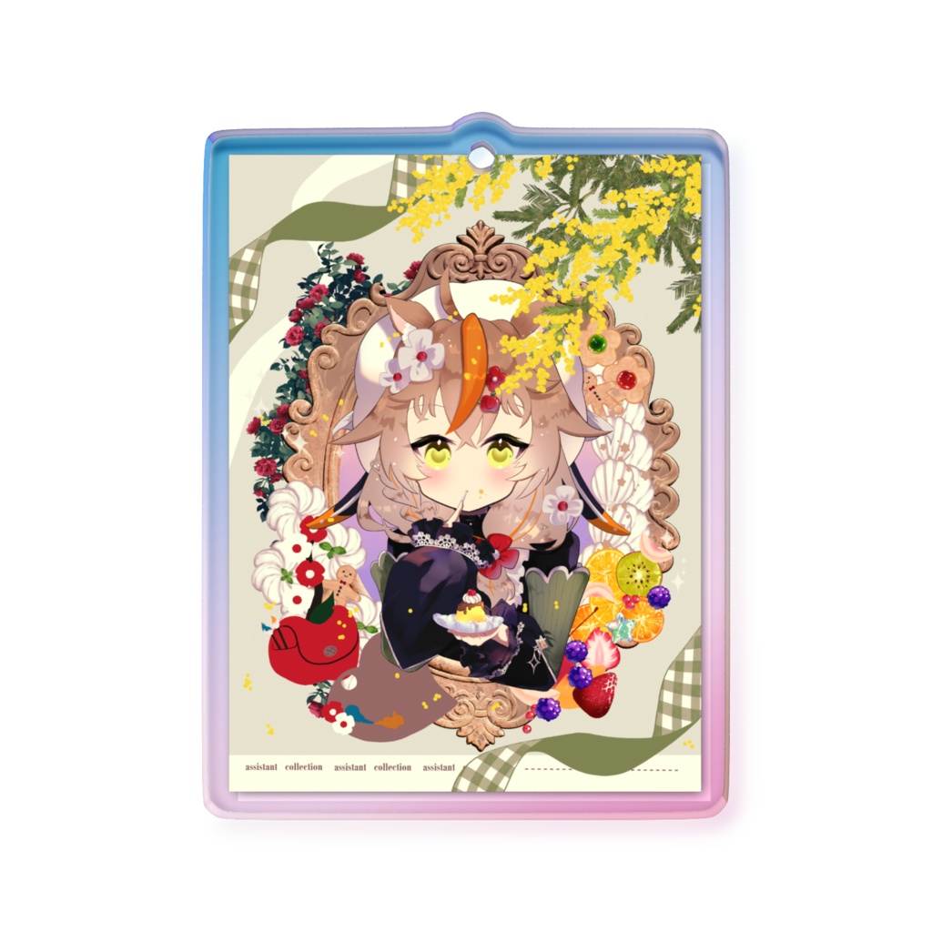 【オーロラアクリルキーホルダー】助手(仮)ちゃん【50×50(㎜)】