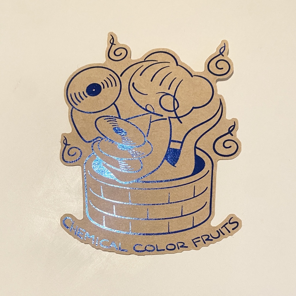 レコードゆうれい 箔押しステッカー