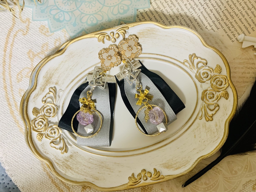 まほやく手芸部　まほやく　スノホワイメージイヤリング