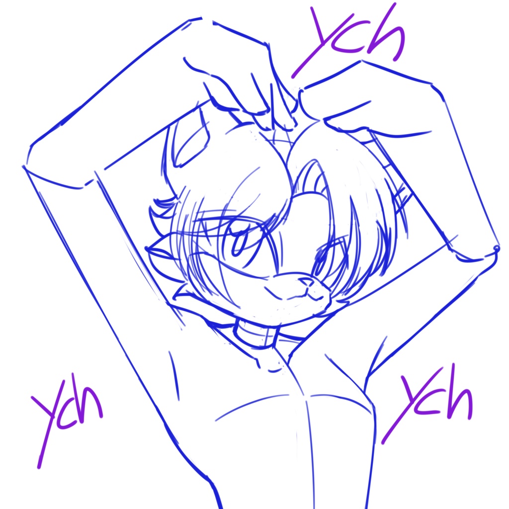 ケモノ・アニメYCHベース4種セット | Furry/Anime YCH Base Pack (4 Poses)
