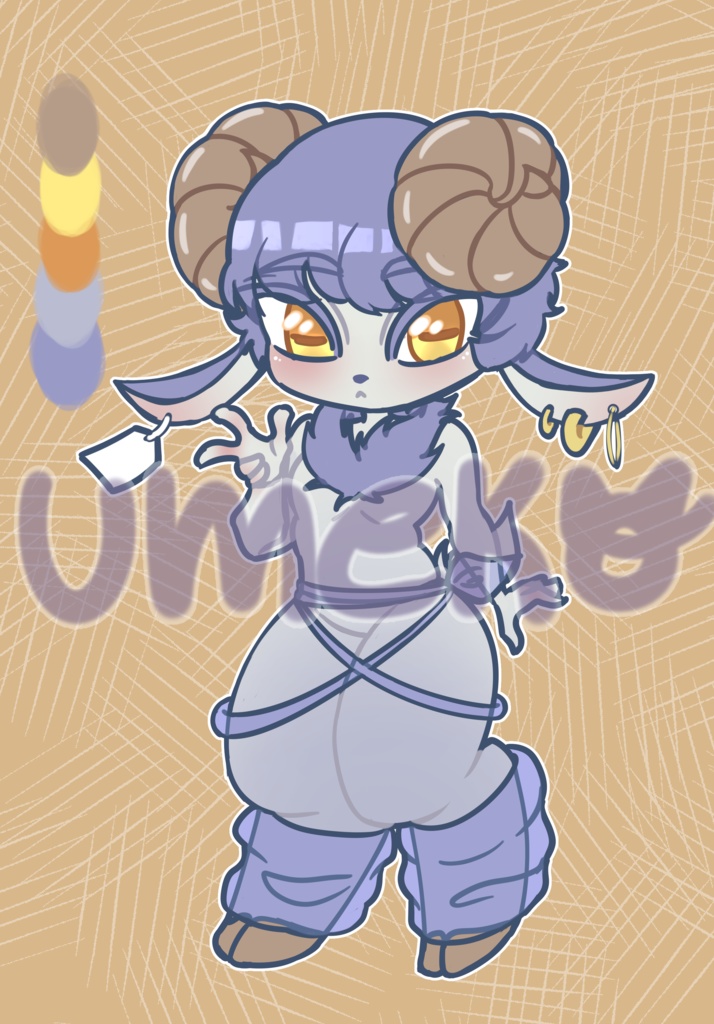 【限定3枠】山羊耳ちびキャラ Adoptable｜Goatgirl Character Design / 3 slot