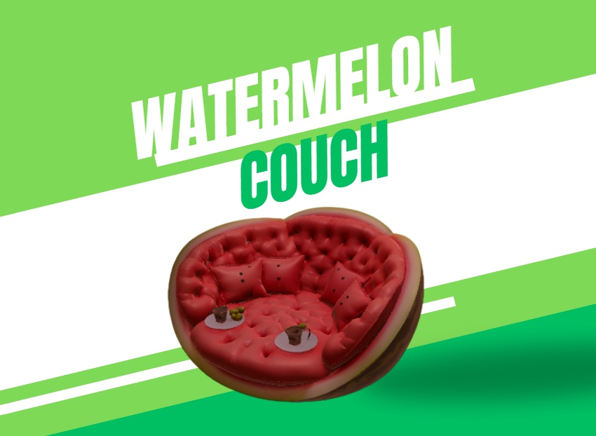 Watermelon Couch – AI-Generated 3D Model by Rainunik