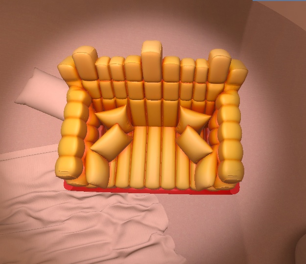 🍟 French Fry Sofa – AI-Generated 3D Model by Rainunik