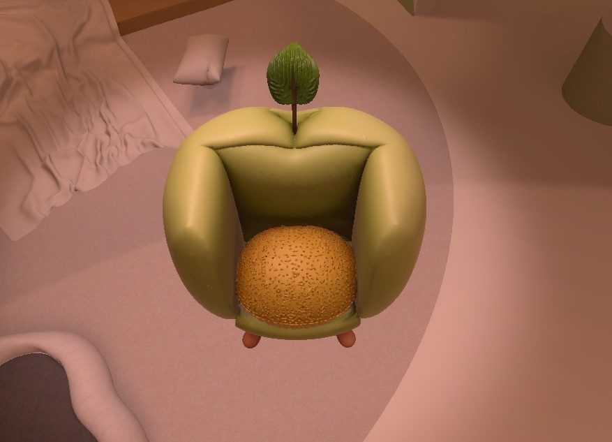 🍏 Green Apple Chair – AI-Generated 3D Model by Rainunik