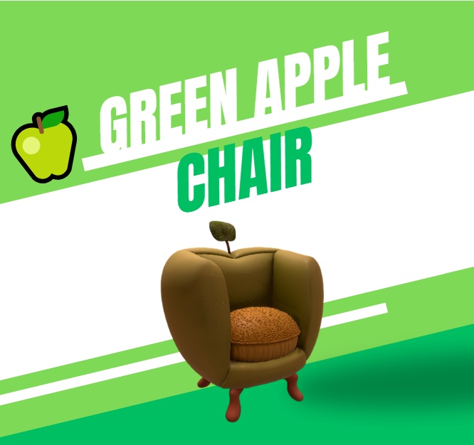 🍏 Green Apple Chair – AI-Generated 3D Model by Rainunik