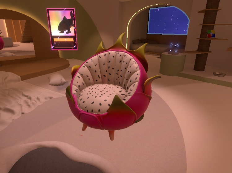 🐉 Dragon Fruit Chair – AI-Generated 3D Prop by Rainunik