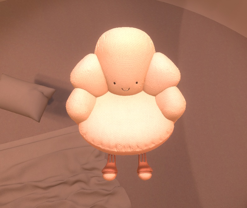 ☁️ Happy Cloud Sofa – AI-Generated 3D Prop by Rainunik