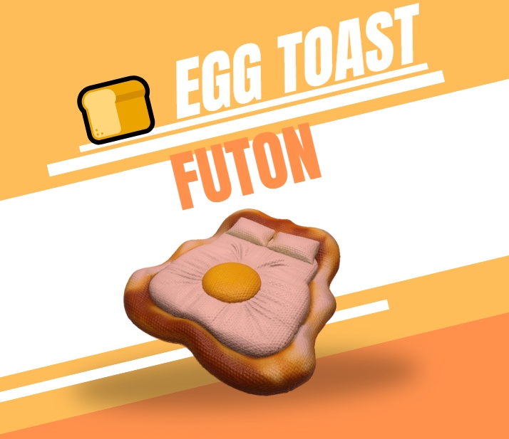 🍞 Egg Toast Futon – AI 3D Prop by Rainunik