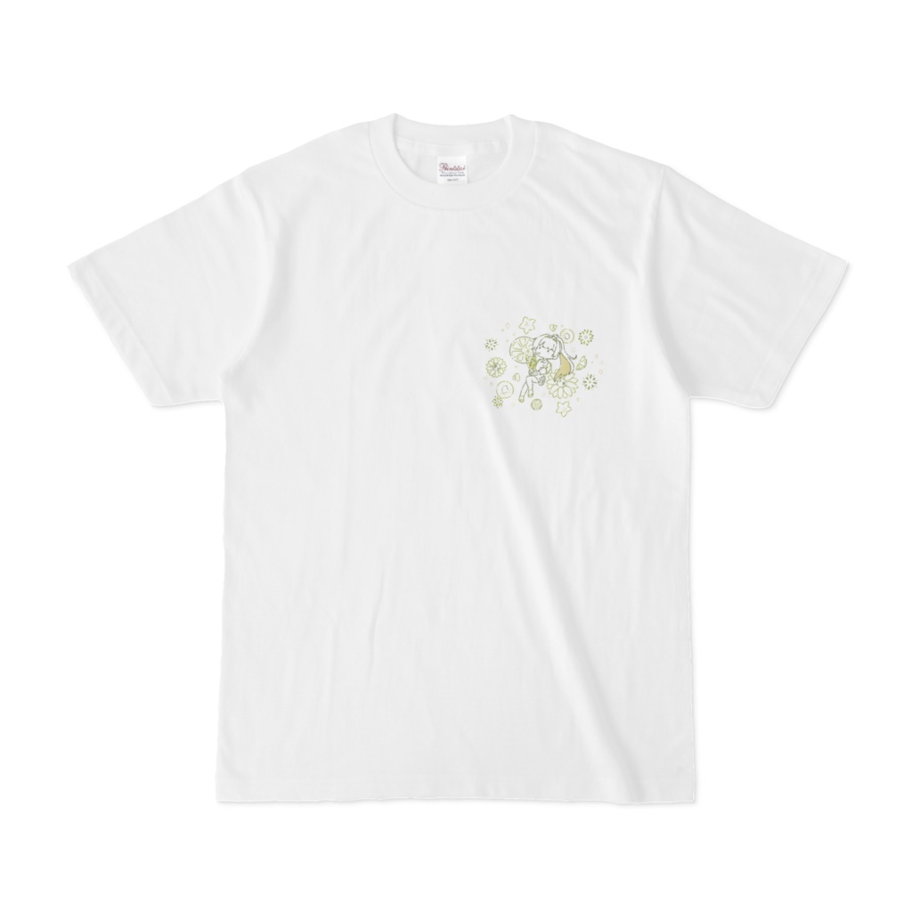 Tシャツ(白)‐夏イラスト