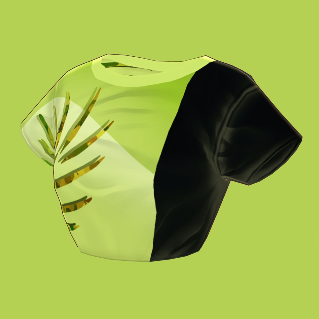 【VRoid(ベータ版)用衣装テクスチャ】グラフィックミニTシャツ - ジャングル【試着有り】