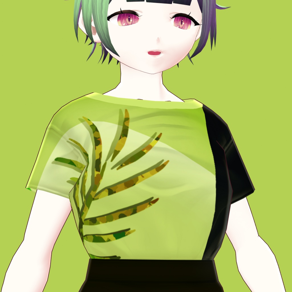 【VRoid(ベータ版)用衣装テクスチャ】グラフィックミニTシャツ - ジャングル【試着有り】