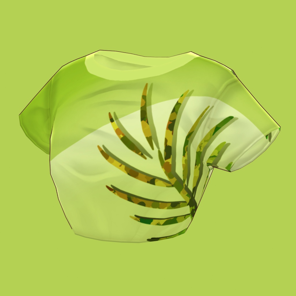 【VRoid(ベータ版)用衣装テクスチャ】グラフィックミニTシャツ - ジャングル【試着有り】